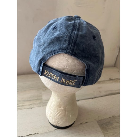 Southern Junkie woman’s distressed denim cap with red plaid cross - Picture 2 of 4